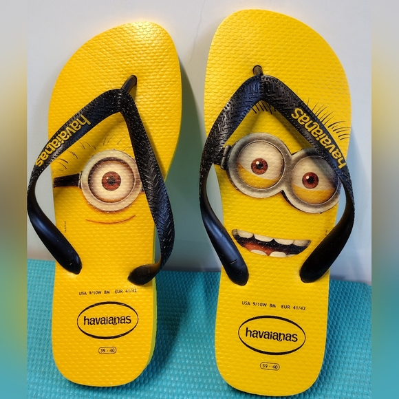 Havaianas Womens Flip Flops Sandals Tongs - Minions - Yellow Size 9 /10 W - Picture 4 of 6